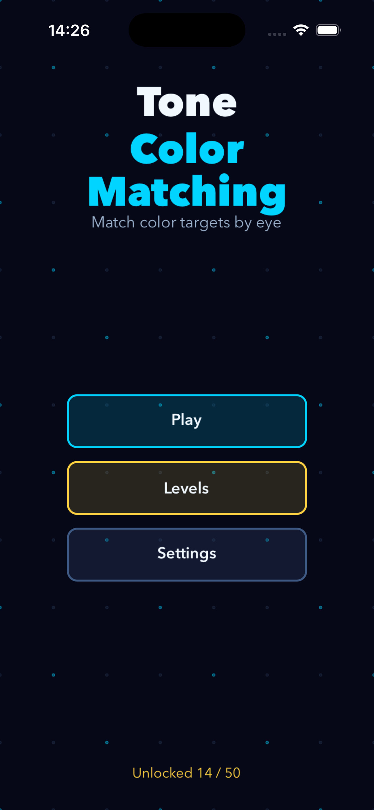Tone Color Matching main menu